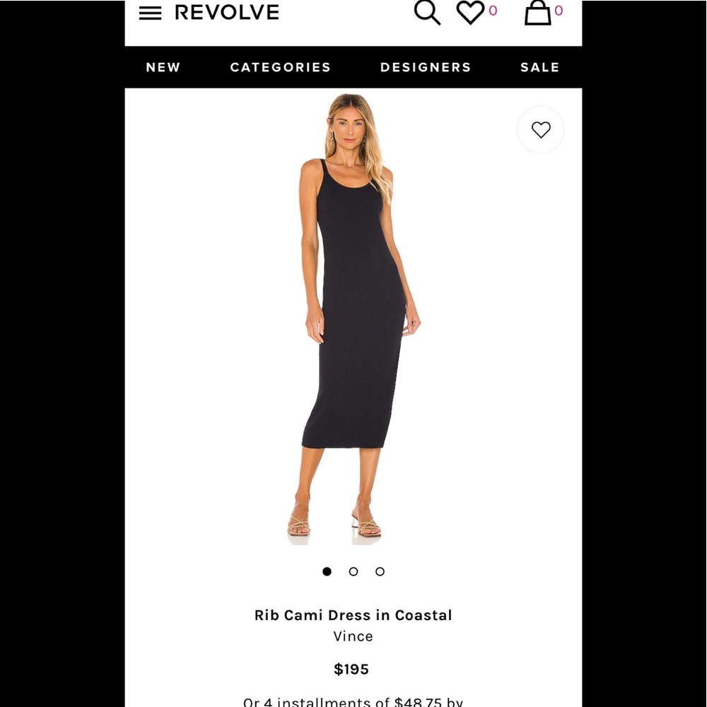 Vince ribbed cami dress in navy. Revolve featured